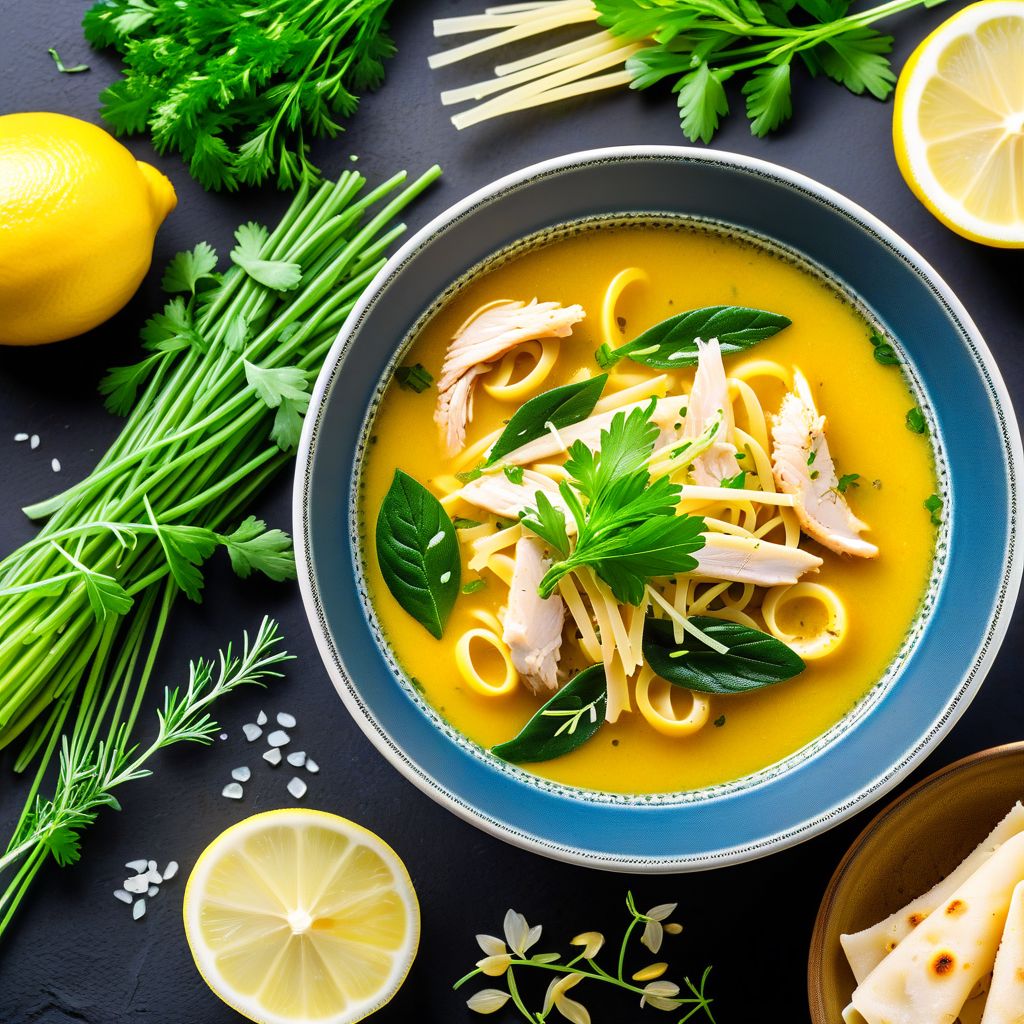 Soupe de Poulet au Citron et Rizoni