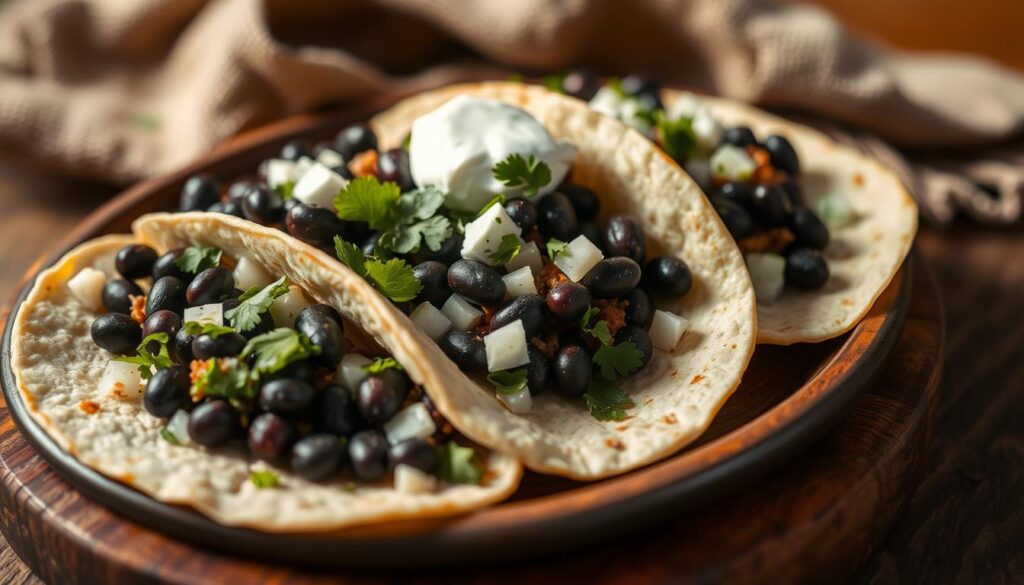 tacos aux haricots noirs